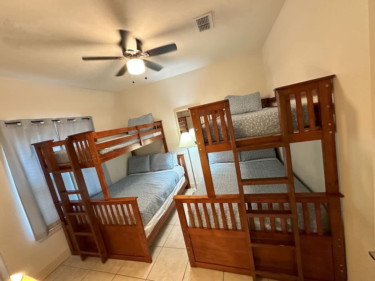 Bunk Bedroom: Fun and functional bedroom featuring two bunk beds (Full & Twin) — perfect for kids, friends, or extra guests.