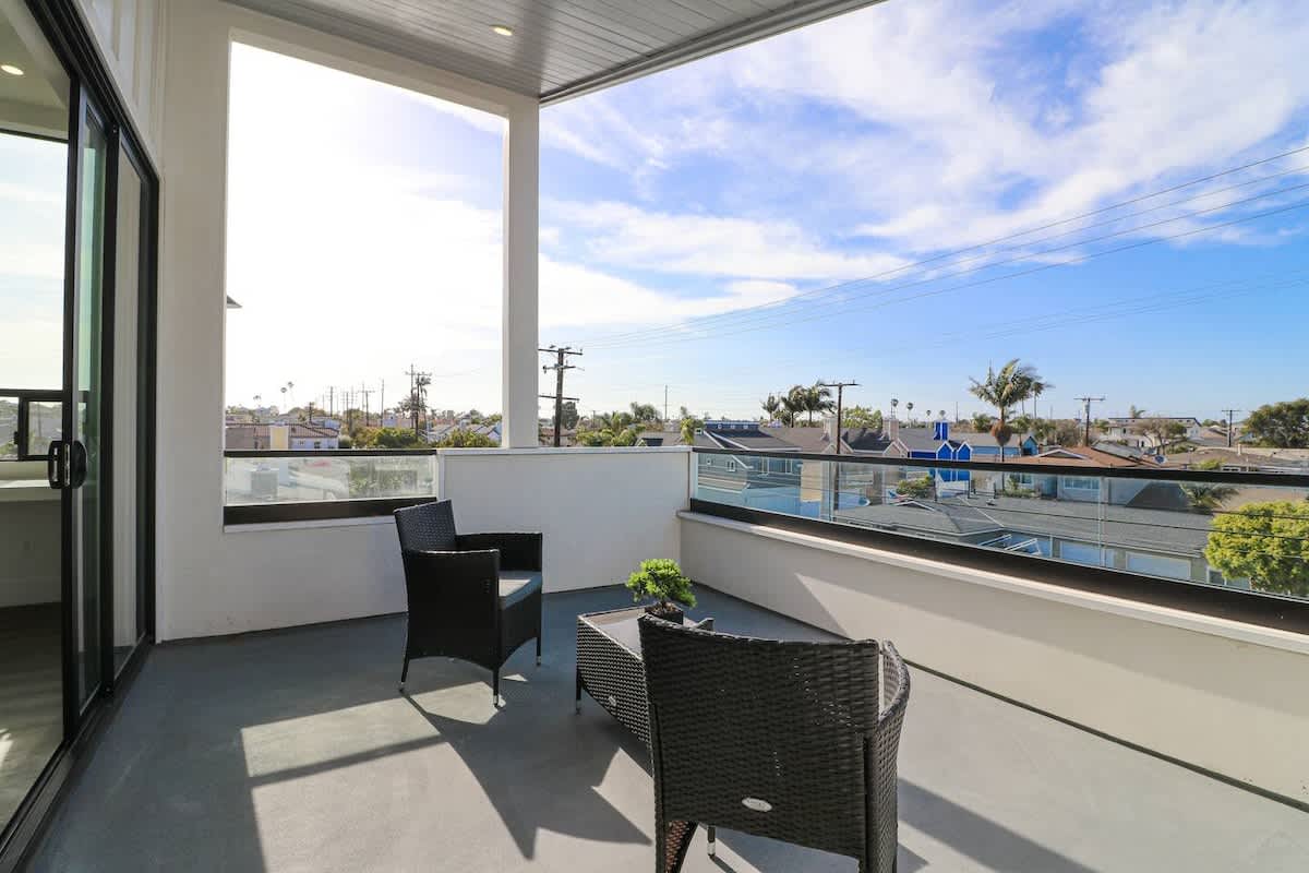 Private Patio off Master Bedroom with view of Angeles Mountains.