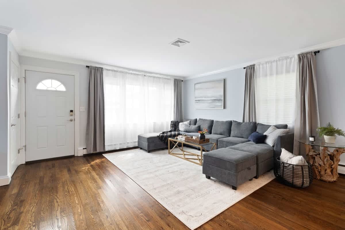 Living room with extra large sectional