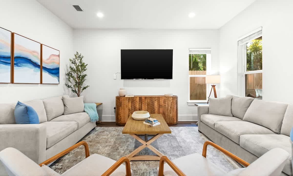 Living room: Smart TV, open-concept layout [main floor] 