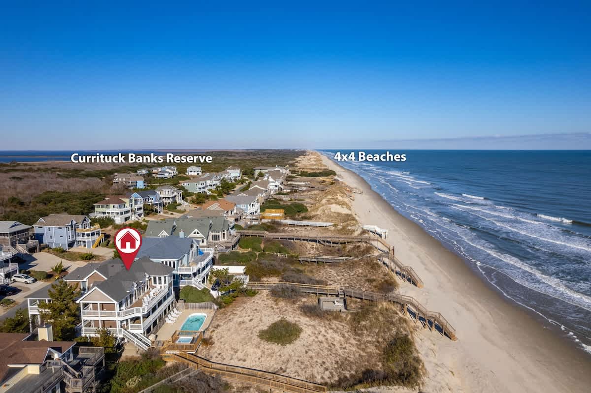 Swept Away — 8BR Oceanfront with Private Pool, Corolla (Wild Horse Area)