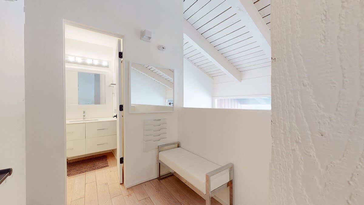 Looking towards loft bathroom