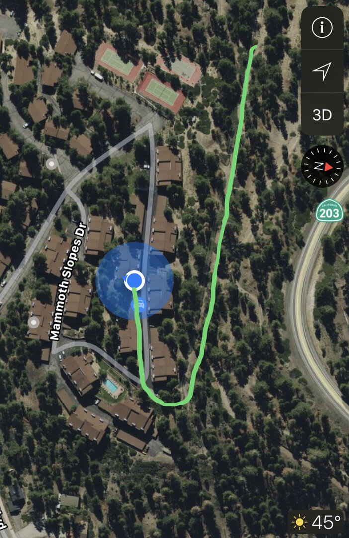 Close up shot of how to enter the complex when skiing or biking back to the condo.