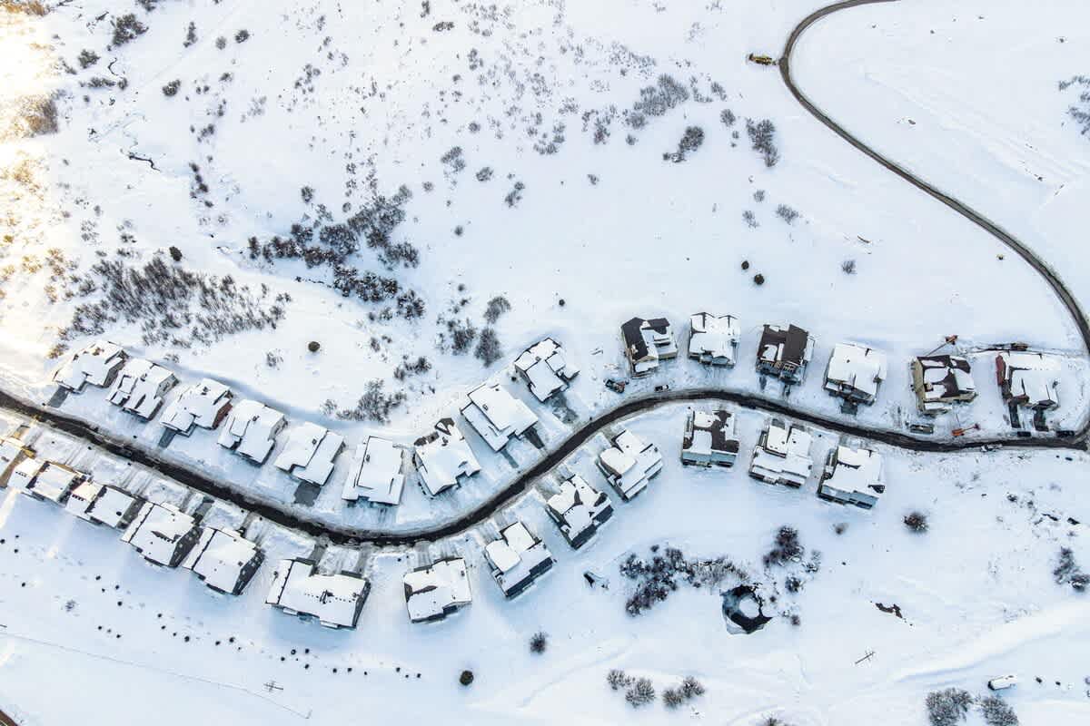 Drone shot above home