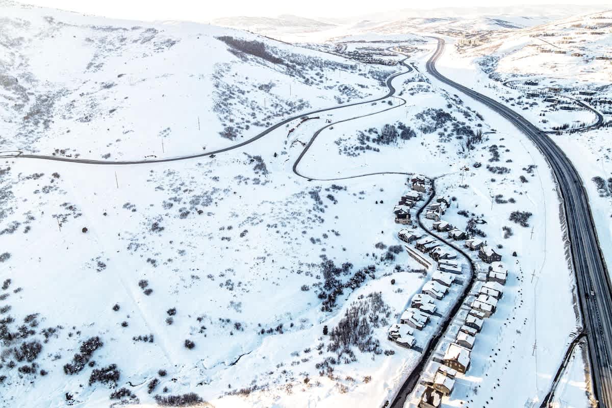 Drone shot above home