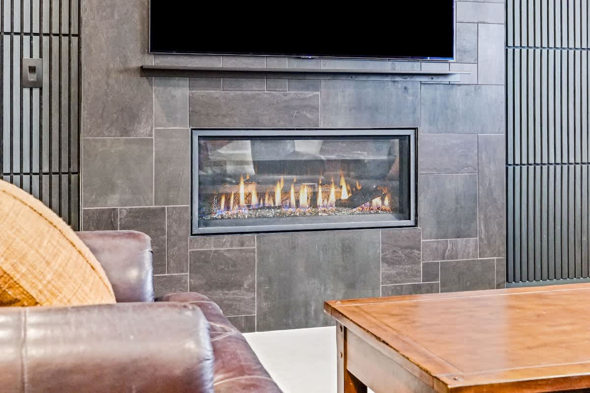 Downstairs Fireplace