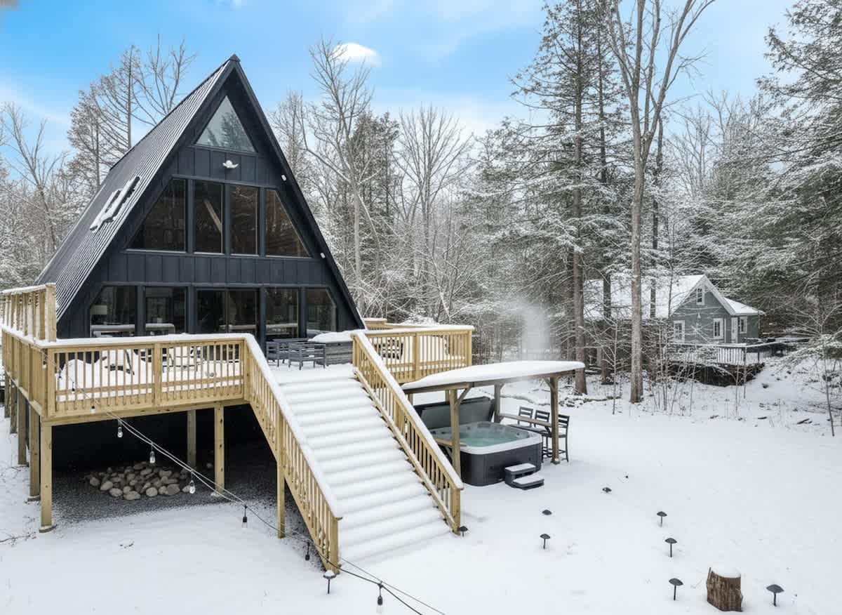 A-Frame Cabin | Hot Tub | Theater & Game Lounge