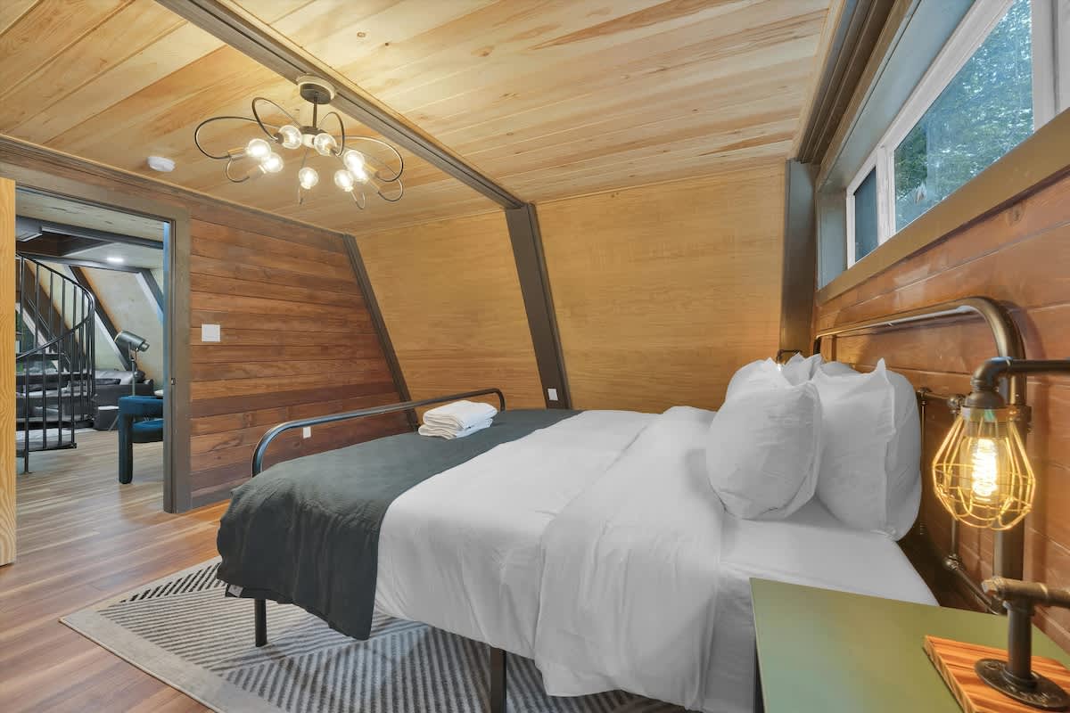 Modern New A-Frame Cabin | Hot Tub | Big Bass Lake