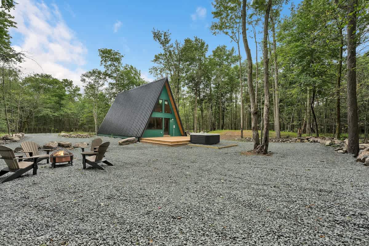 Modern New A-Frame Cabin | Hot Tub | Big Bass Lake