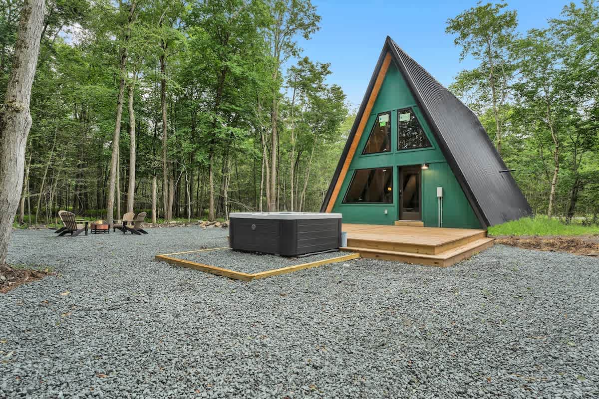 Modern New A-Frame Cabin | Hot Tub | Big Bass Lake