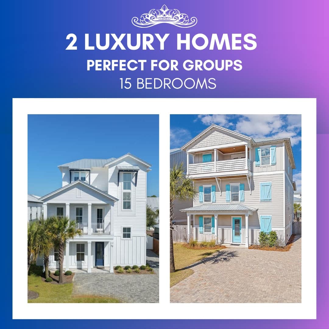 2 Luxury Homes | 14BR | 700ft Apart | Beach Access