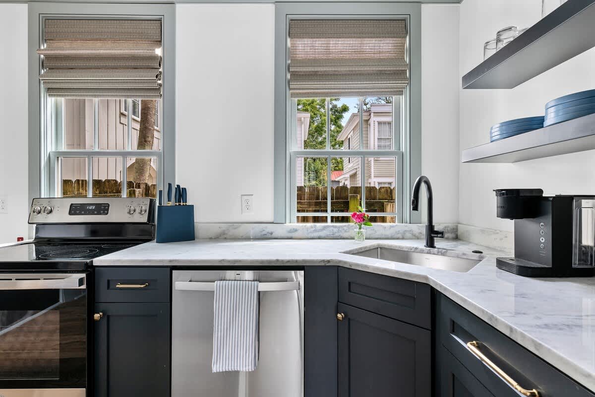 Fully stocked kitchen with brand new appliances 