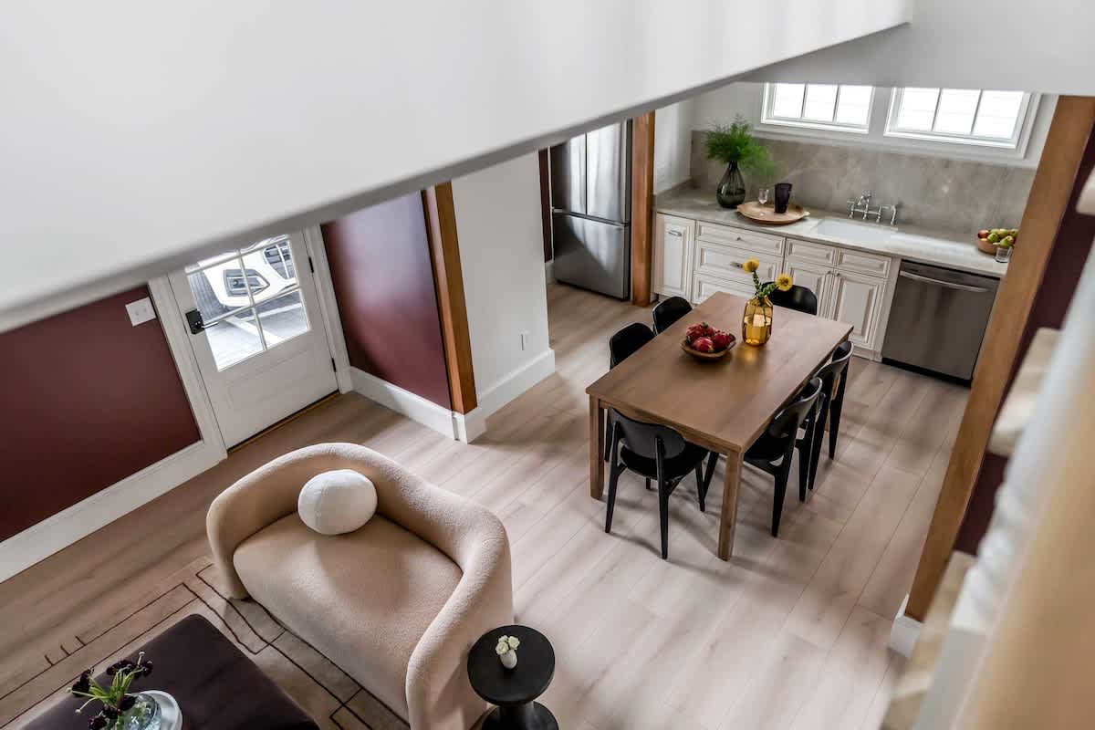 View of living and dining area