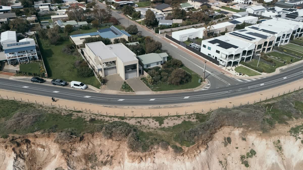 Top view shows position on the esplanade (Left hand side house)