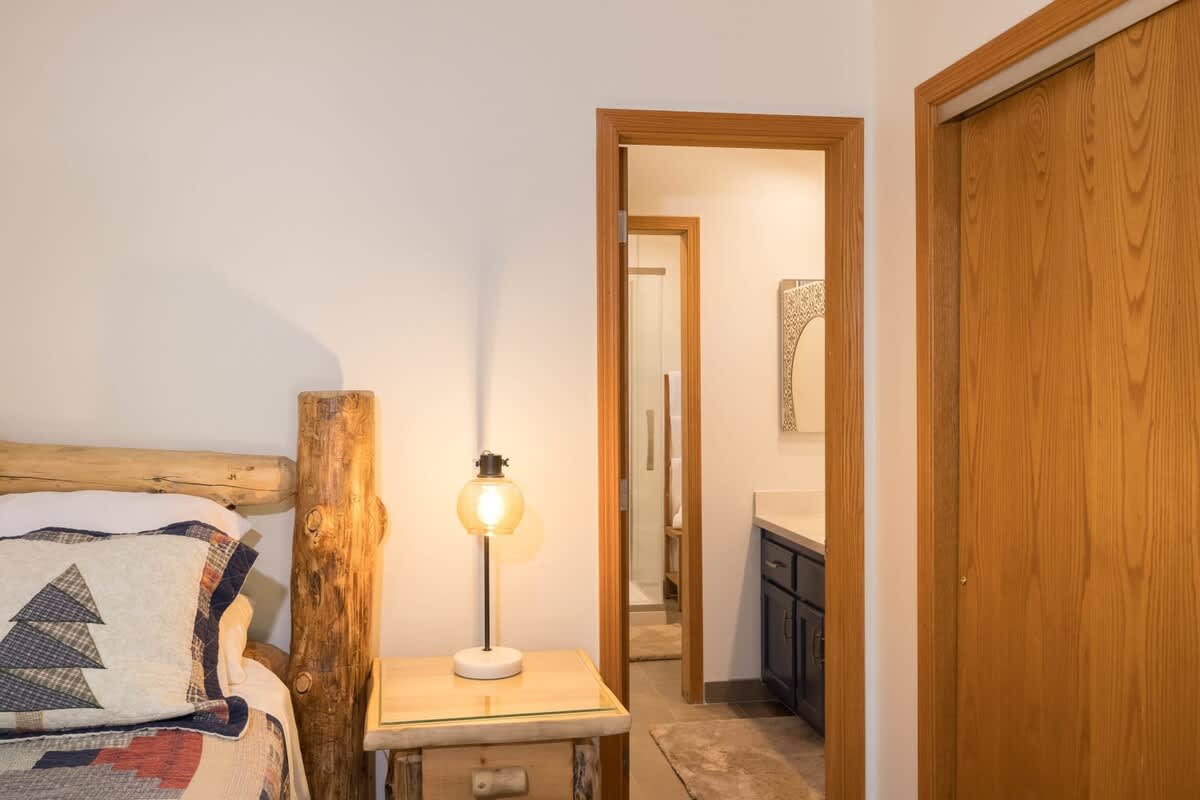 Master Bedroom leading to Private Bathroom.