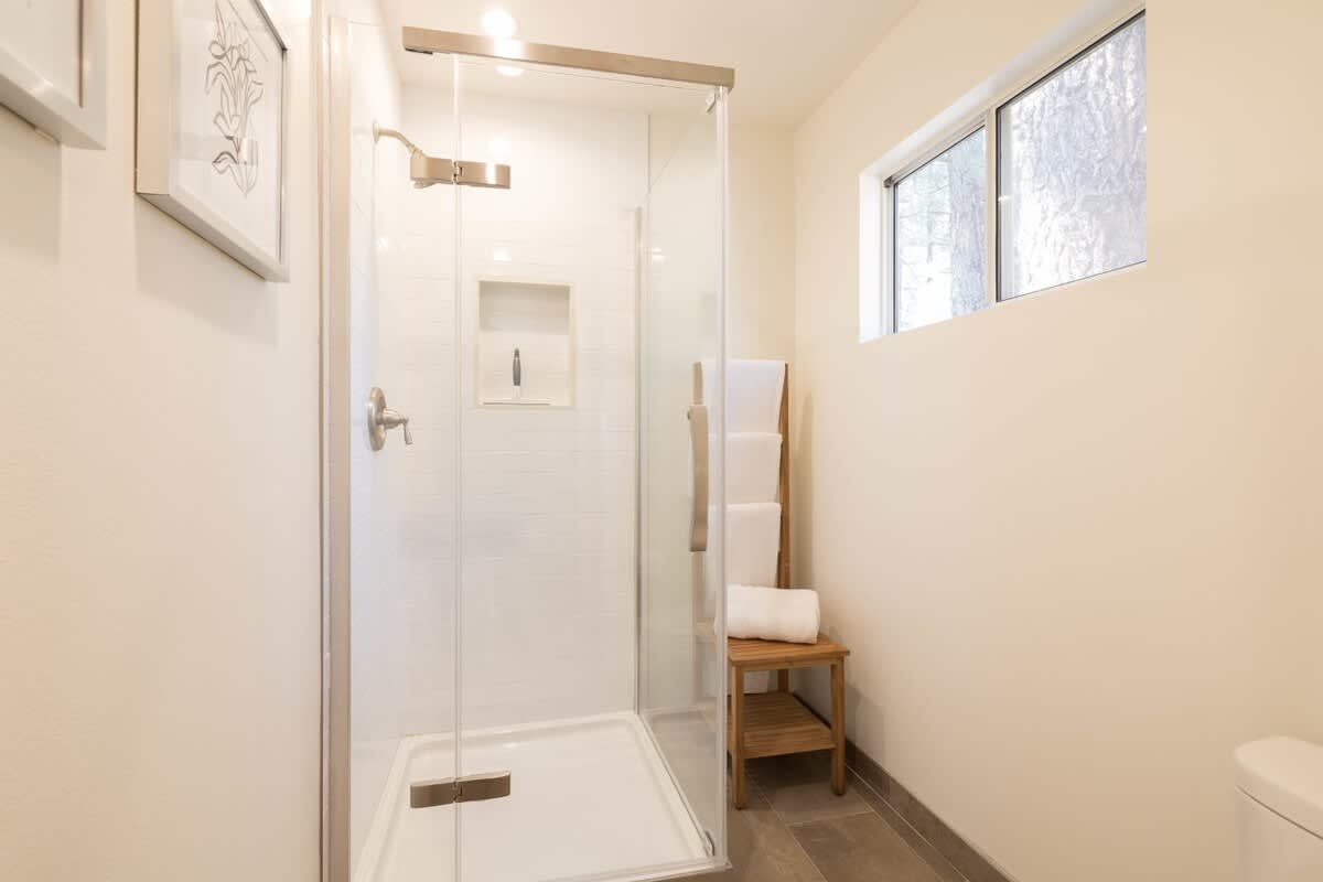 New Subway tile Shower in Master Bathroom.