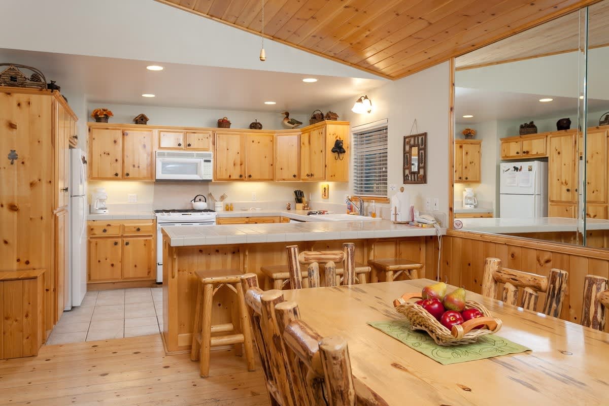 Kitchen open to the dining and living room