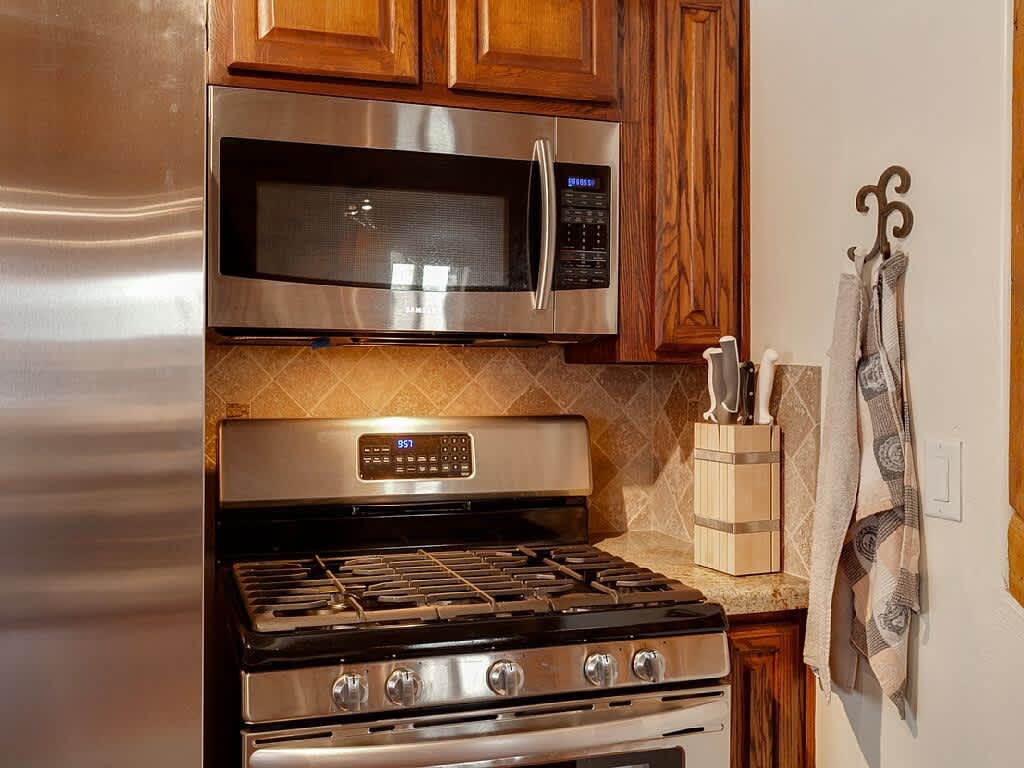 Gas range and microwave