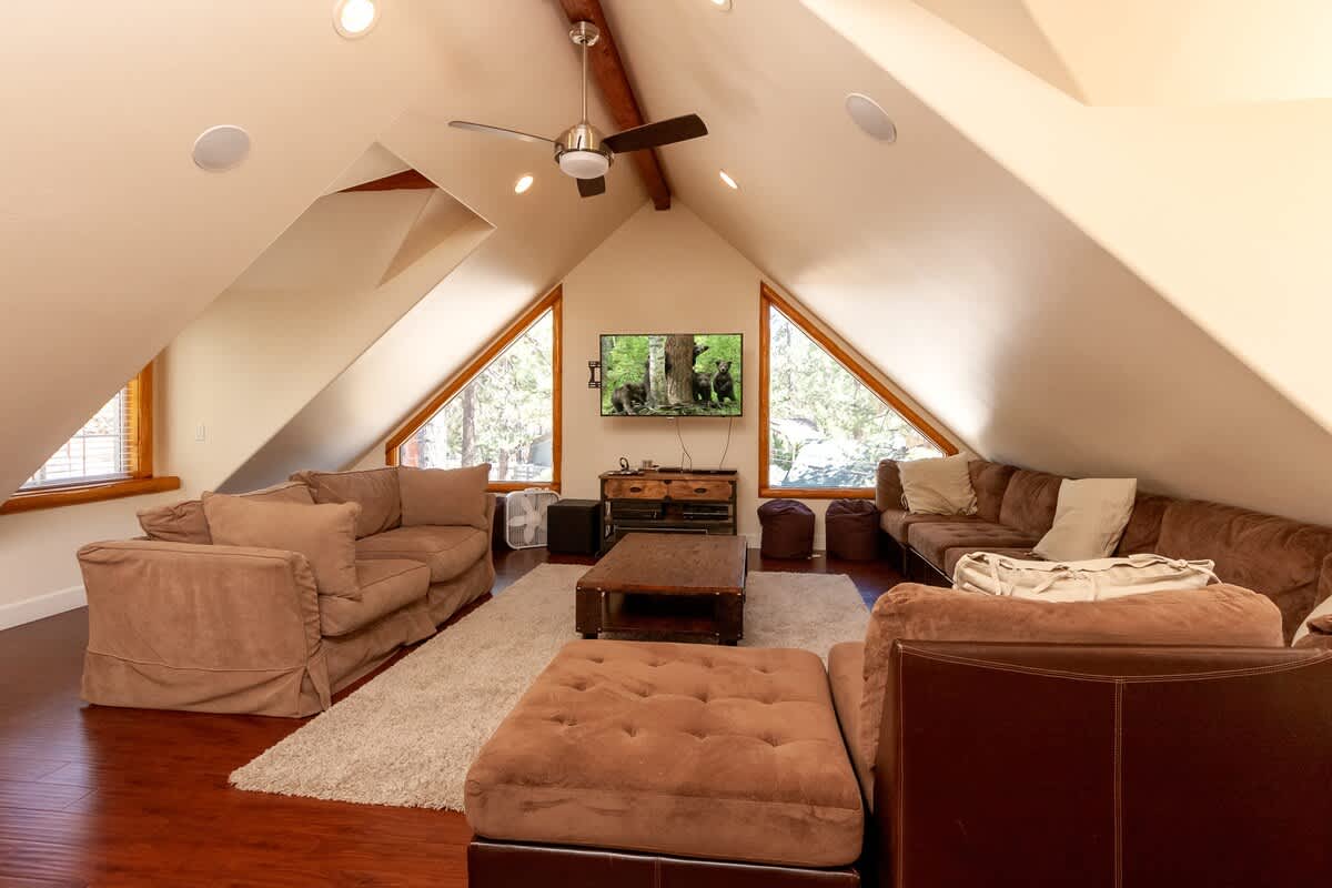 Upstairs second living area with TV