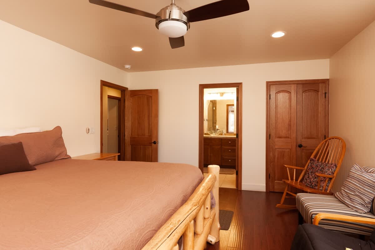 Bedroom with King log bed