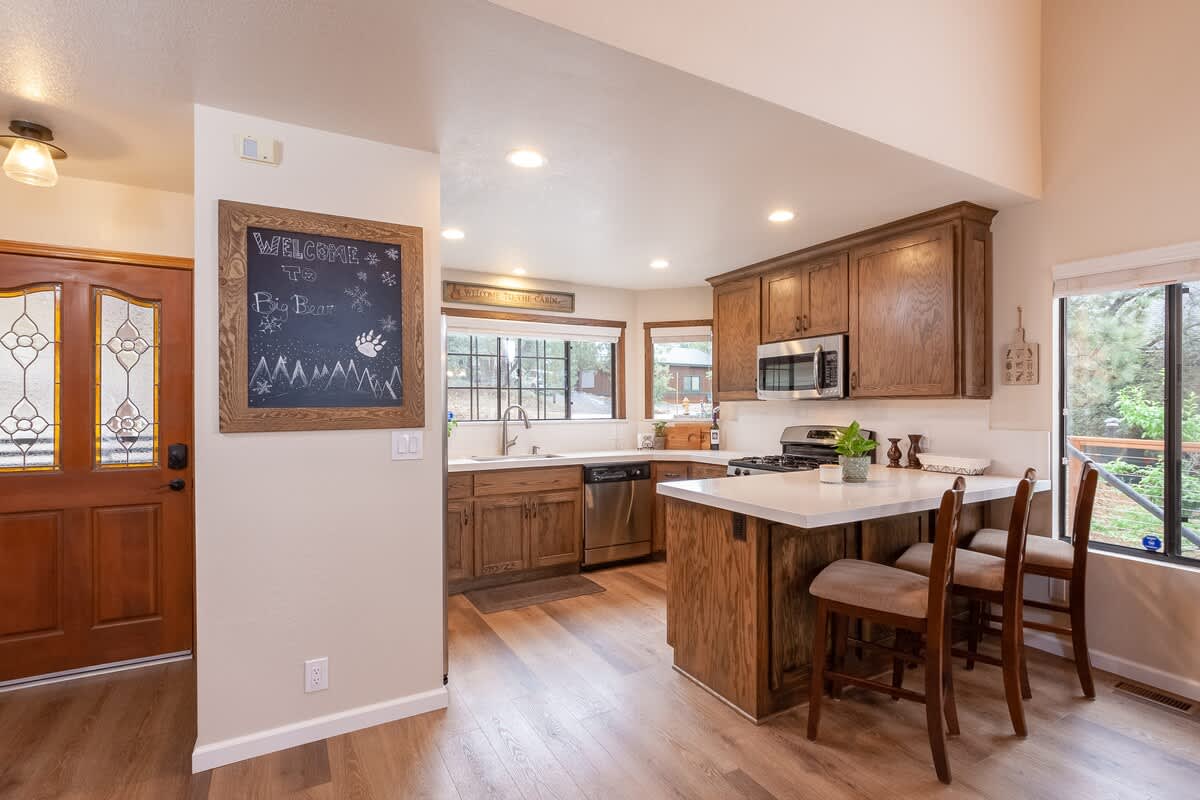 Open kitchen with breakfast bar