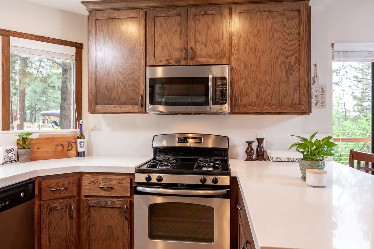 Remodeled kitchen with gas range