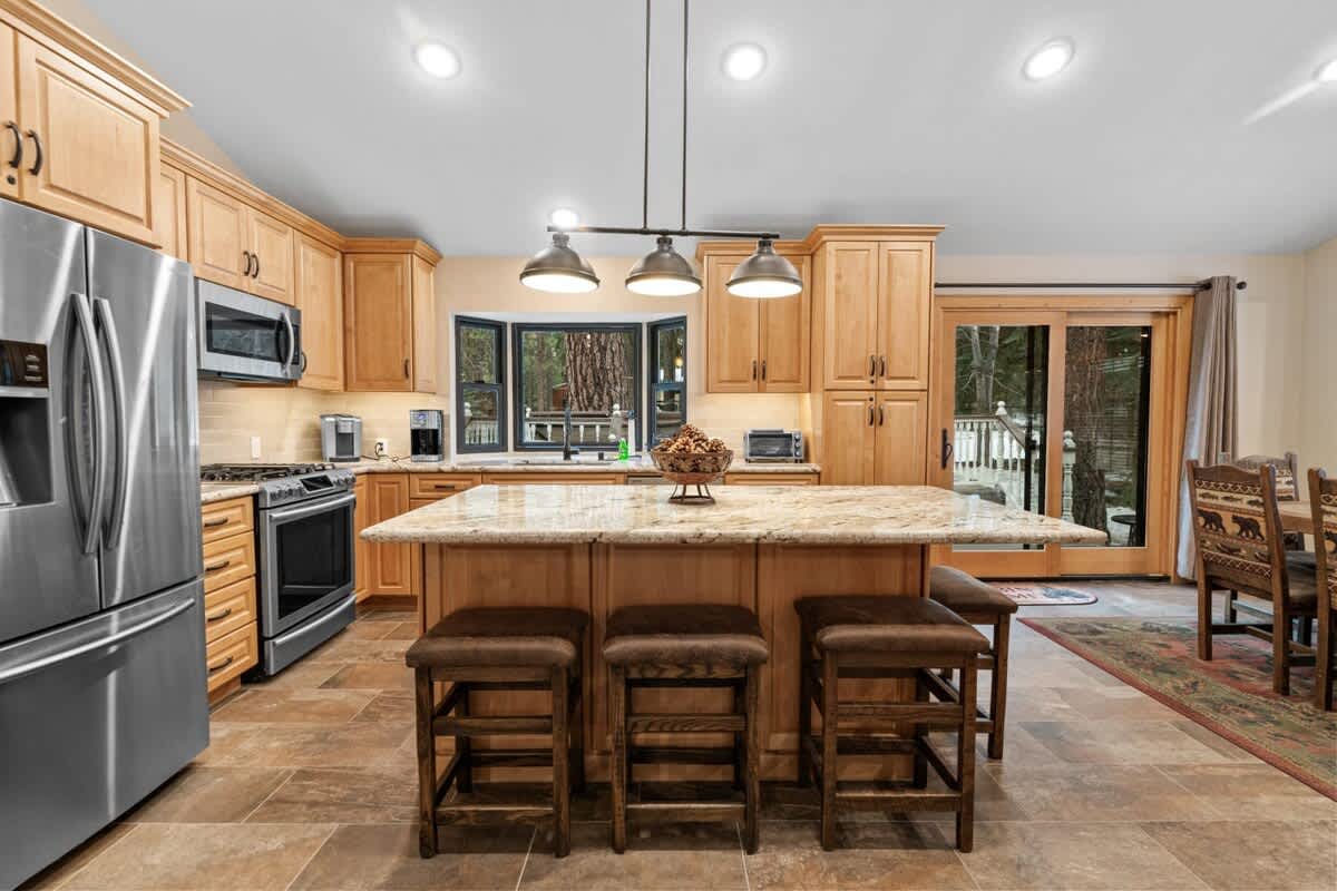 Remodeled kitchen with stainless appliances