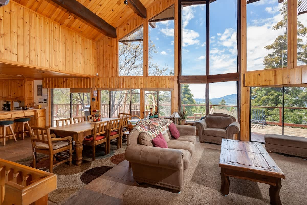 Dining area with mountain views