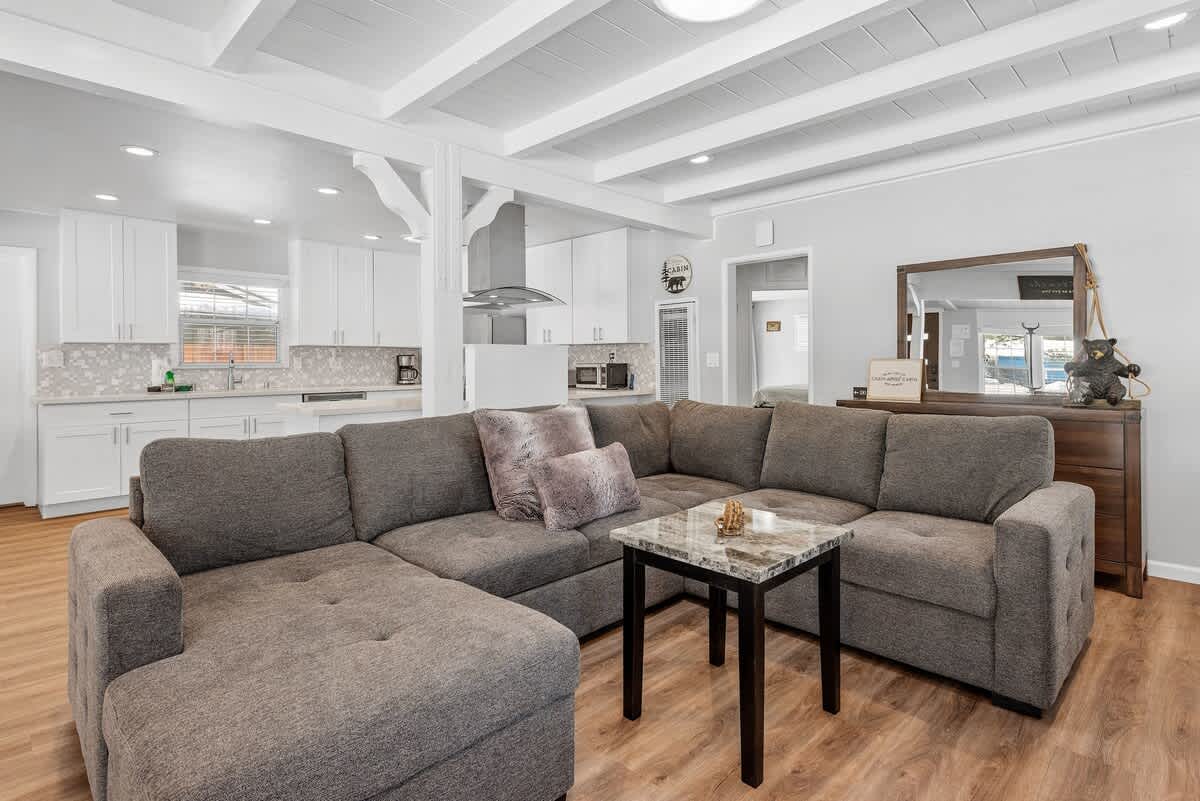Large sectional sofa that folds out into a full bed