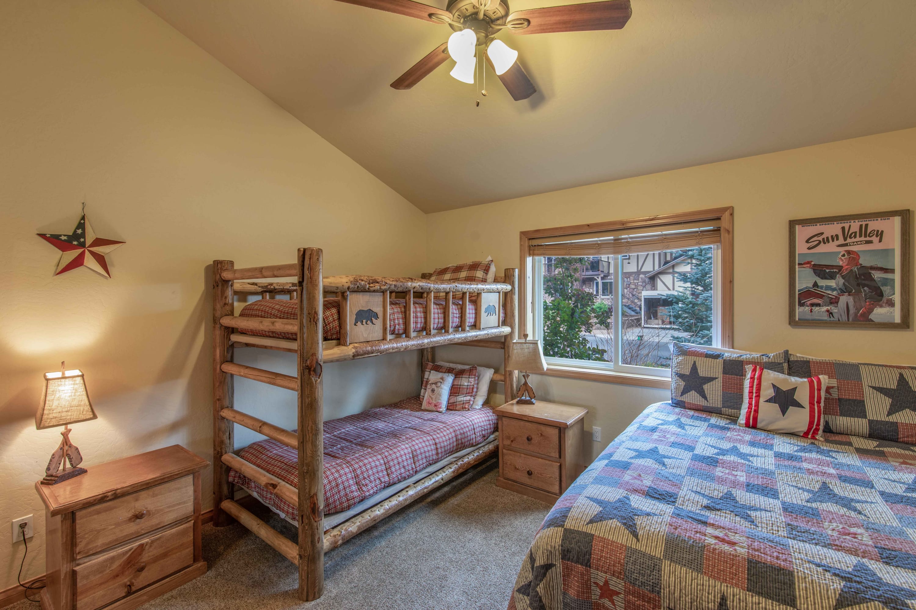 Third bedroom with King bed and bunk beds