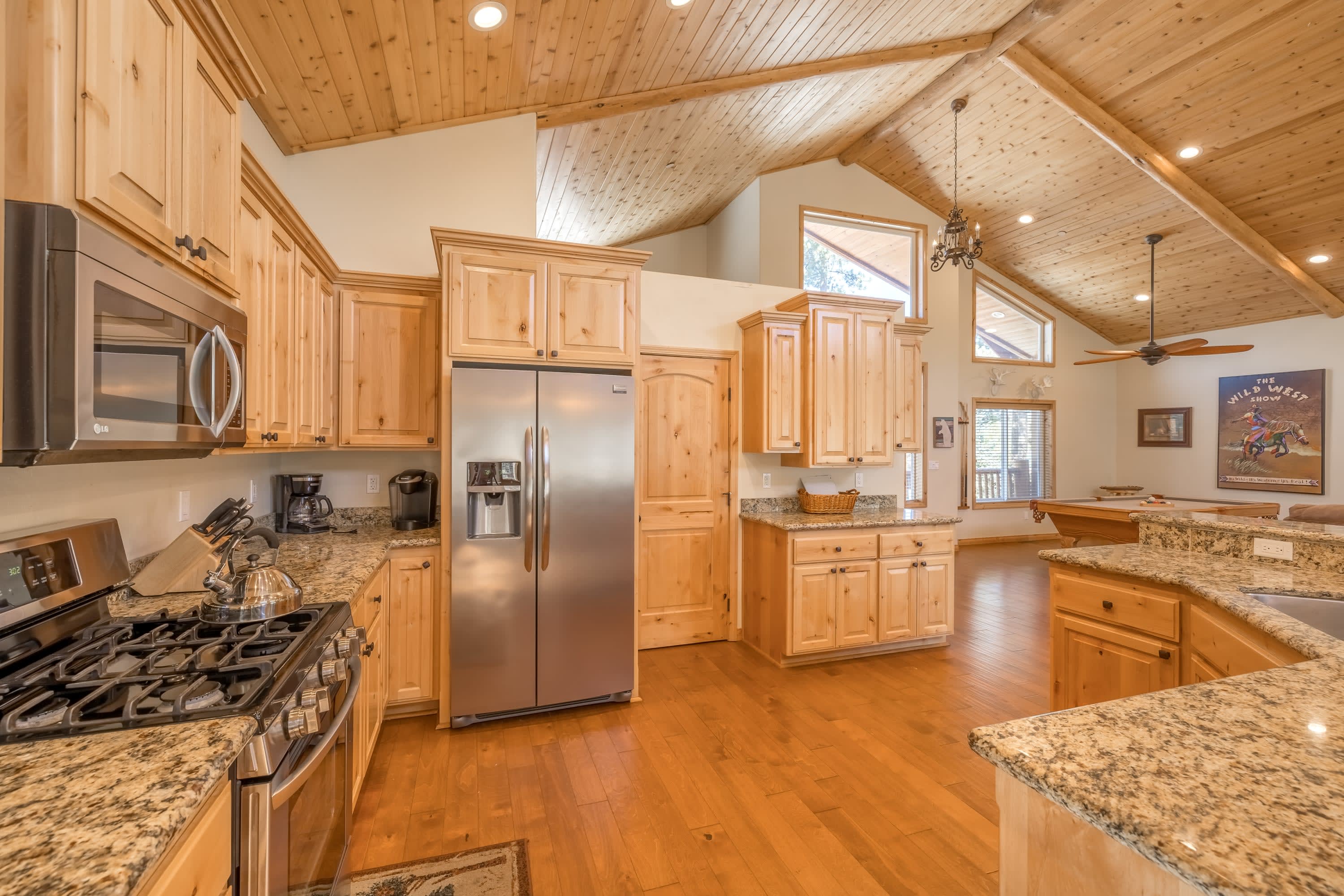 Granite counters and gas range