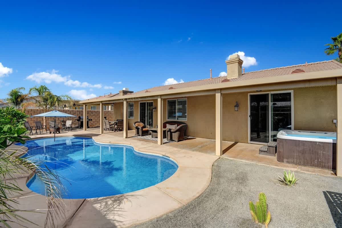 Relax in your private oasis with bbq and firepit.