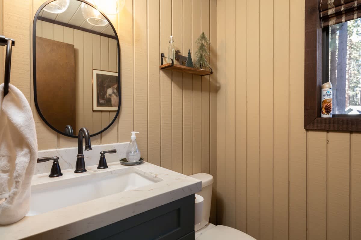 Half bathroom upstairs next to the living area