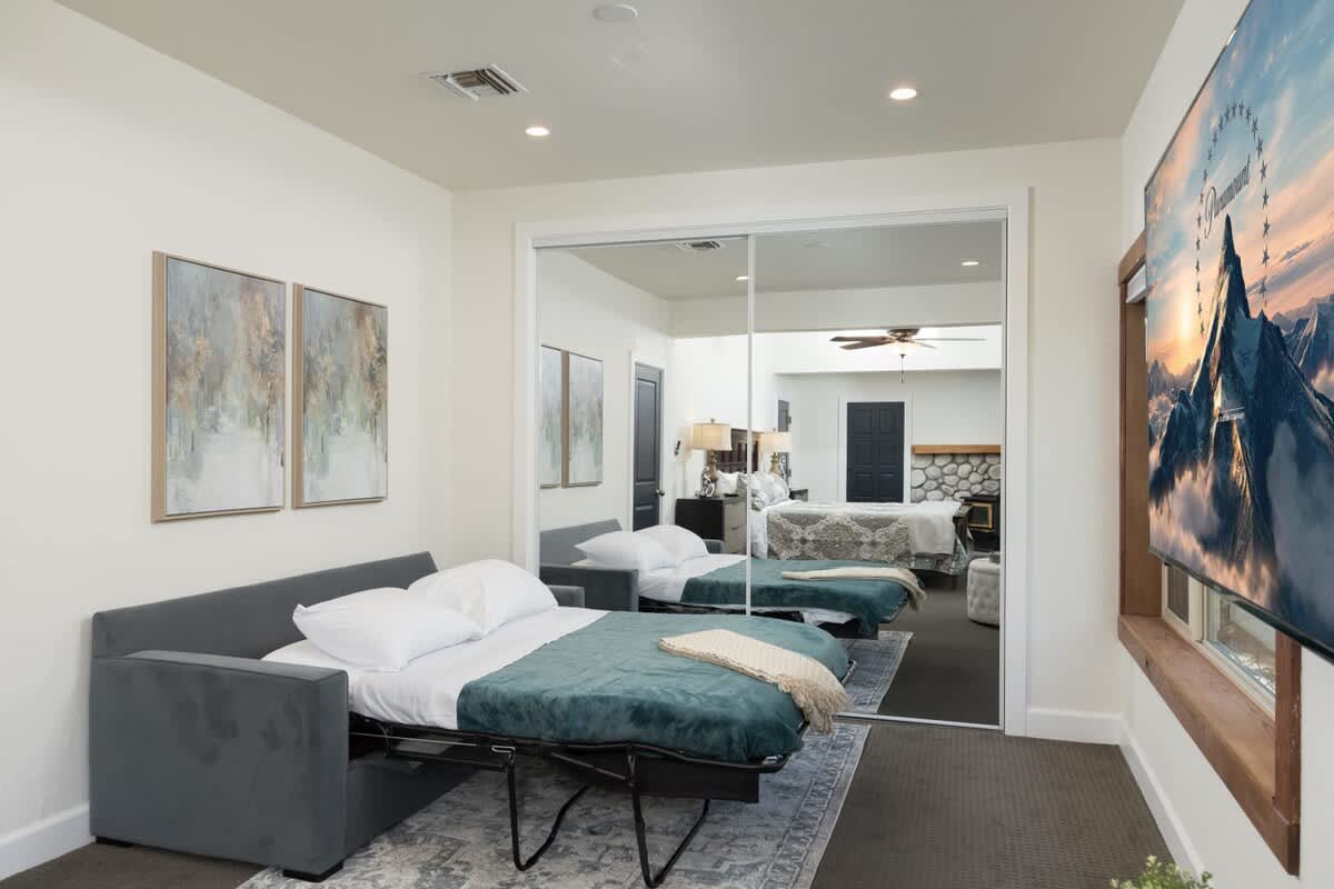 Sitting area in Master with convertible queen bed