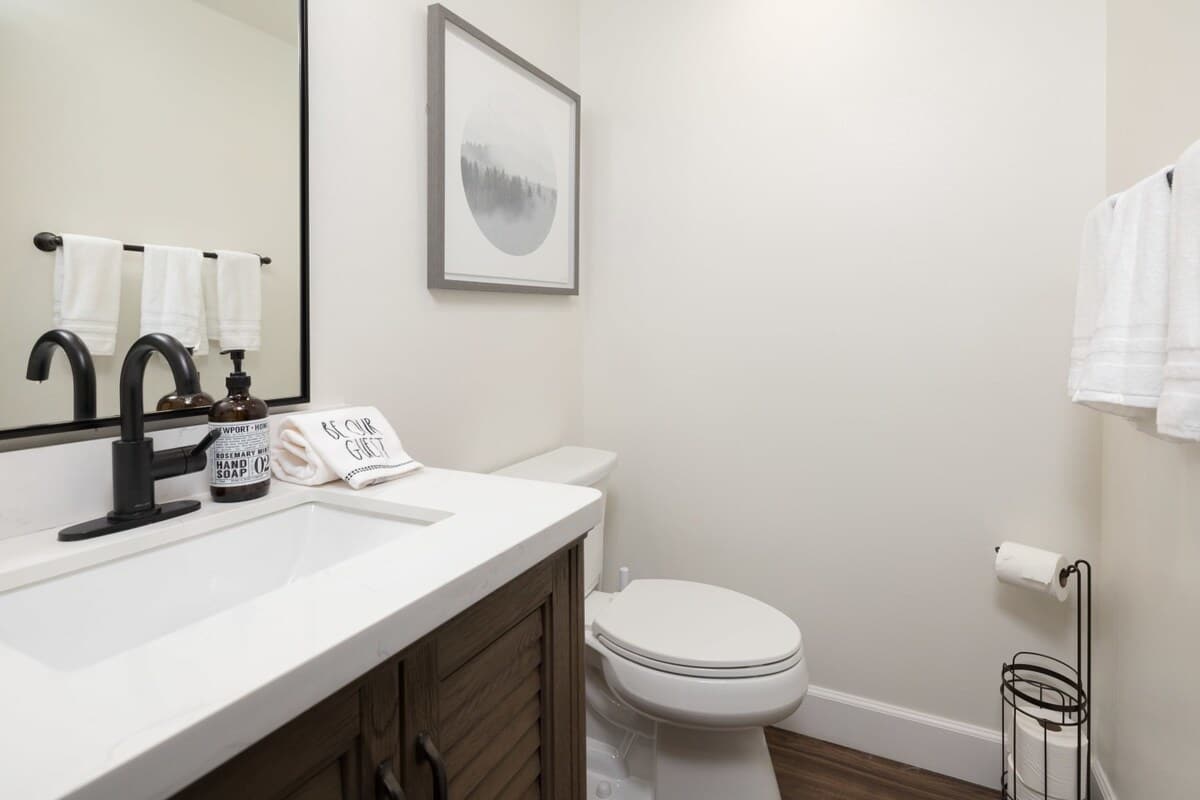 Half bathroom on the main floor next to the kitchen