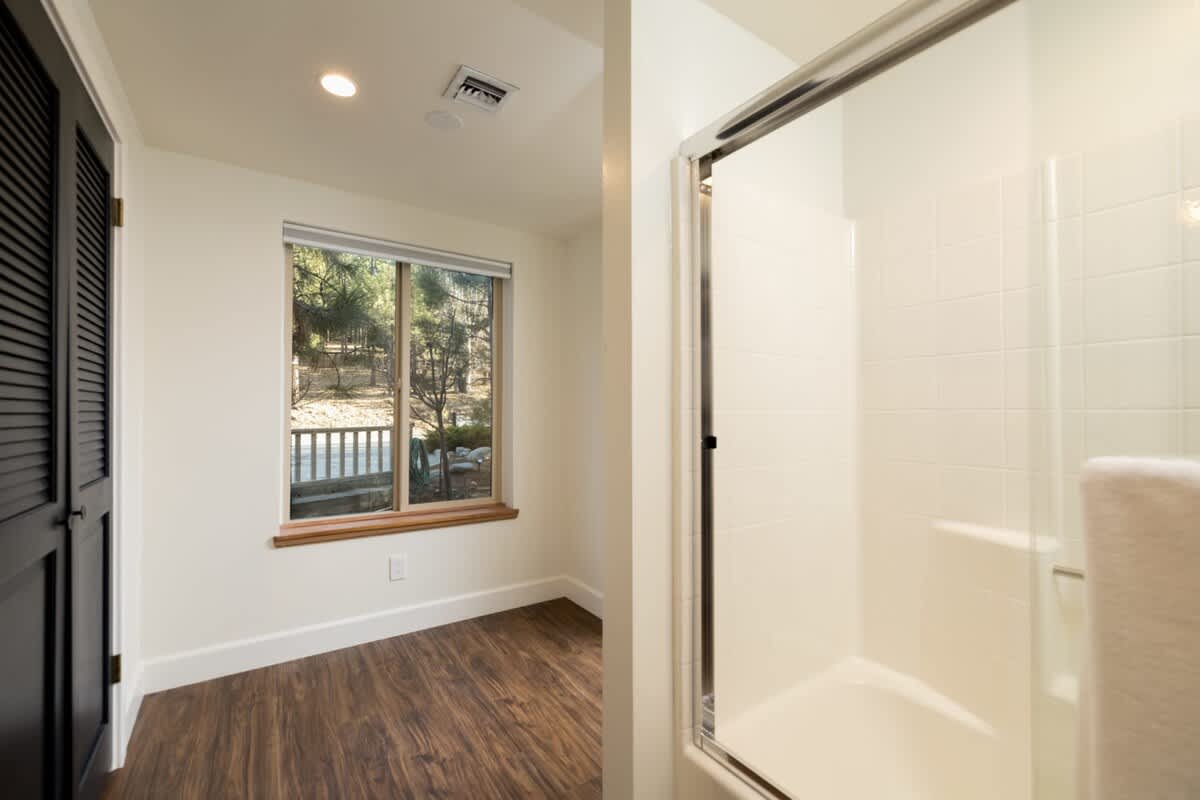 Full bathroom next to the living area, main floor
