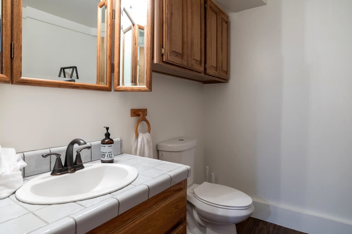 Half bathroom in the downstairs game room