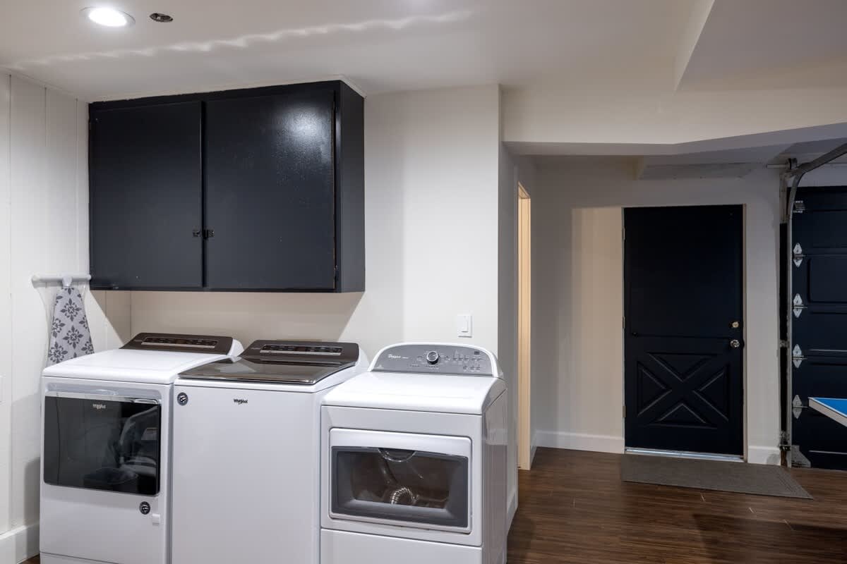 Washer and Dryer in downstairs game room.
