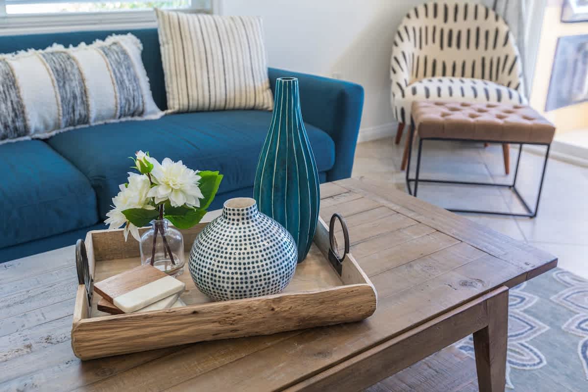 Comfortable, stylish living room.