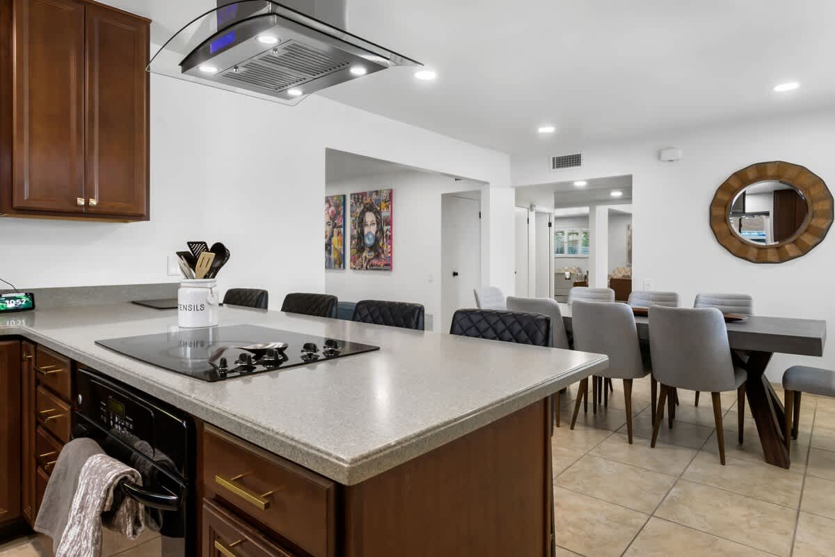 Stay in and make your favorite meals with your fully equipped kitchen.