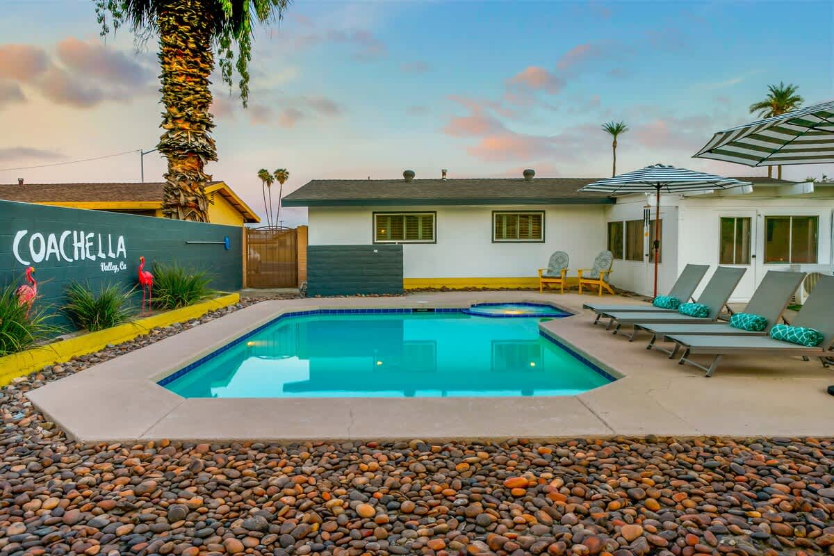 Sit under the shaded deck and relax to see the beautiful desert sky.