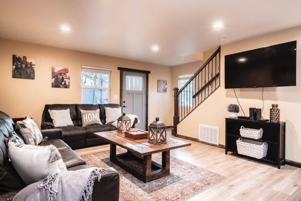 Main house living room with large Smart TV