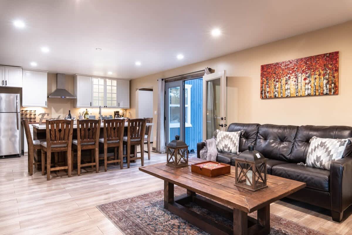 Open living and dining area