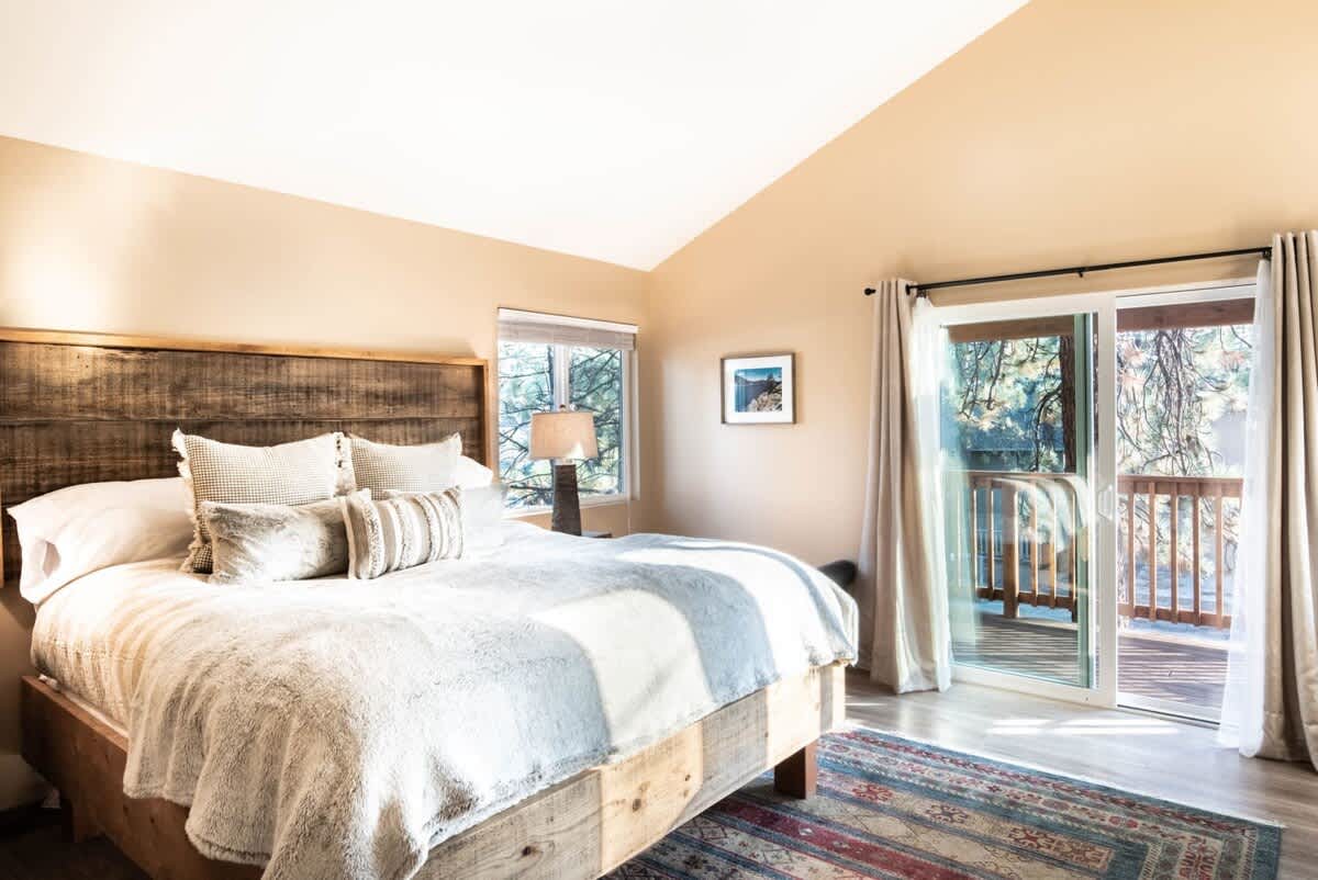 Primary suite 1: King bed and private balcony