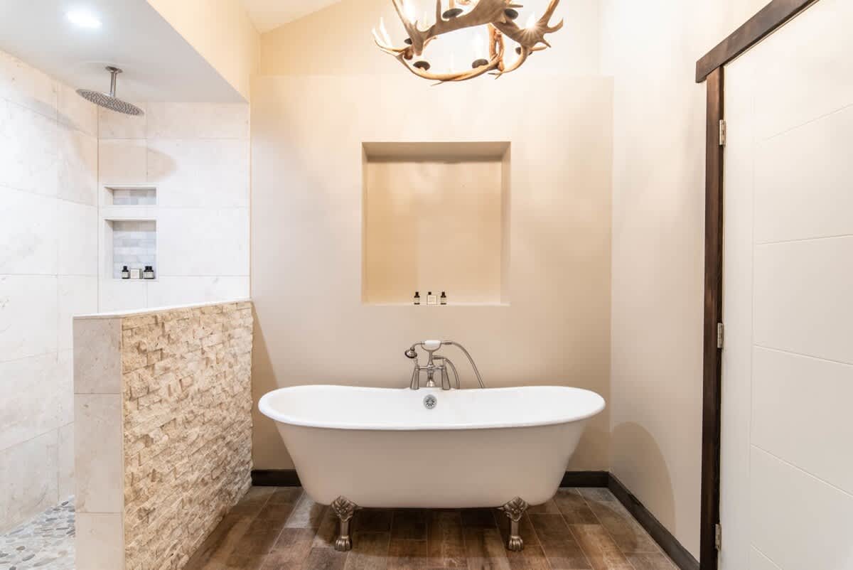 Spa-style primary bathroom