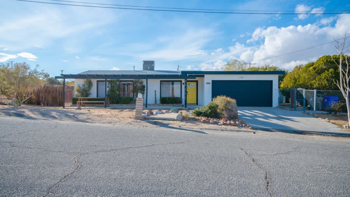 Welcome to your Joshua Tree retreat on a paved road.