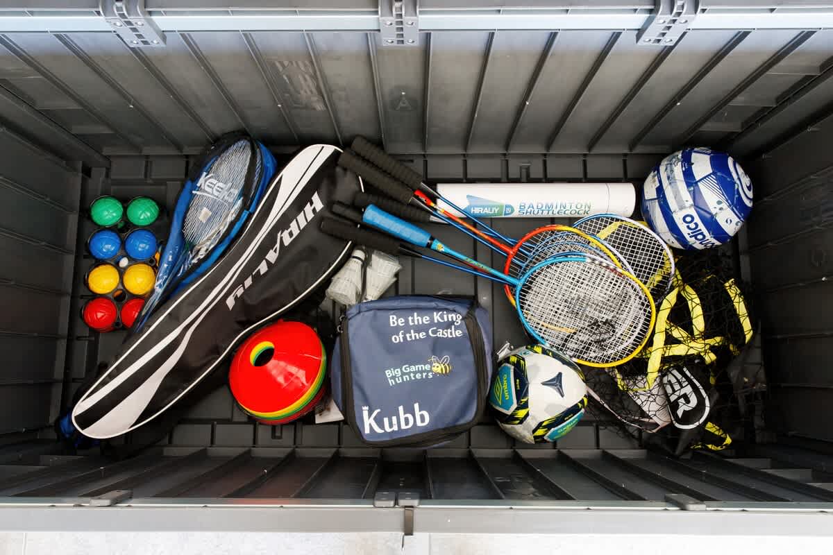 Variety of outdoor games and sports equipment, including badminton rackets, bocce balls, footballs, and more. Perfect for guests of all ages to enjoy fun activities during their stay. Everything you need for hours of entertainment is included!