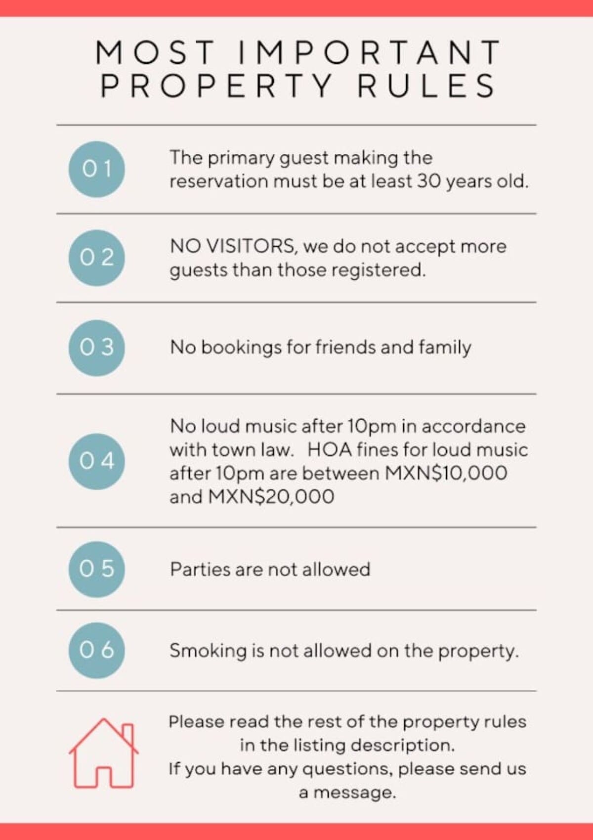 Most Important Property Rules  Ven a San Miguel