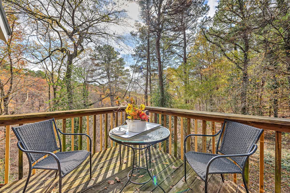 Enjoy the view from the back deck overlooking 1500 acres surrounding the cottage!