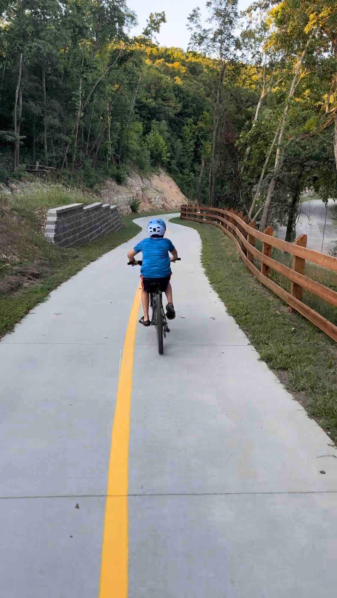 3.5 mile trail from Siloam to WOKA Whitewater Kayak Park a mile down the road/ hill.